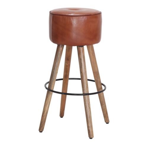 COLT SHINY WOODEN HIGH STOOL Industrial Vintage style 1