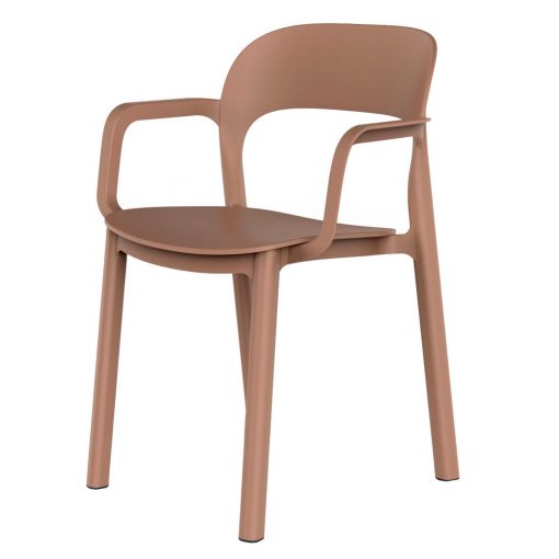 ONA BRAZOS Silla con brazos apilable de polipropileno apta para exterior. Encuéntrala en MisterWils. Más de 4000m² de exposición y almacén. Aparadores, Cartelería artística, Complementos, Estantes, Iluminación, Mesas, Outlet, Plantas Artificiales, Sillas, Sofás y bancos, Taburetes, Ventilación.