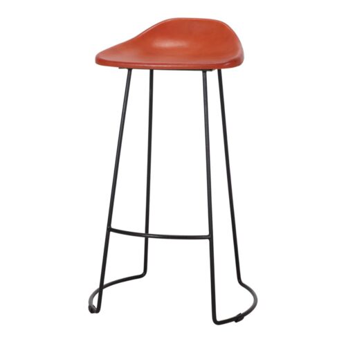 SUSSEX METAL AND LEATHER HIGH STOOL Mid Century style, 1
