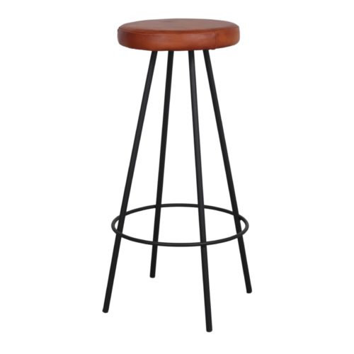BOB METAL AND LEATHER HIGH STOOL
