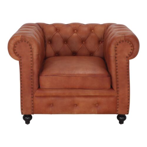 GARBO CHESTER SOFA with leather padded upholstery. 1pl 1