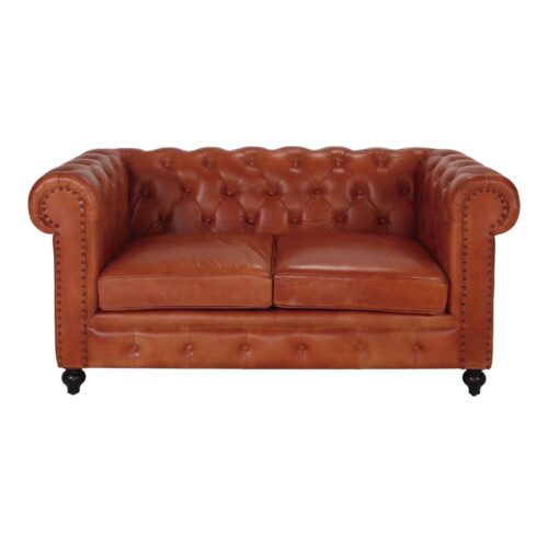 GARBO CHESTER SOFA with leather padded upholstery. 1