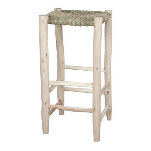 TULANE HIGH STOOL made of laurel wood and palm fiber. Find it on MisterWils. More than 4000sqm of showroom and warehouse. 1