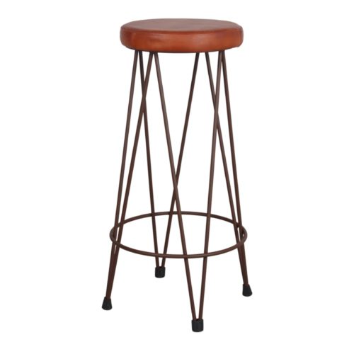 PIGALLE METAL AND LEATHER HIGH STOOL