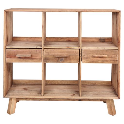 KARLO Estantería estilo Rústico de madera reciclada con 3 cajones y 6 compartimentos. Encuéntrala en MisterWils. Más de 4000m²...