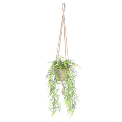 PLUMILLA Planta artificial decorativa para colgar con maceta incluida. Encuéntrala en MisterWils. Más de 4000m² de exposición y almacén.