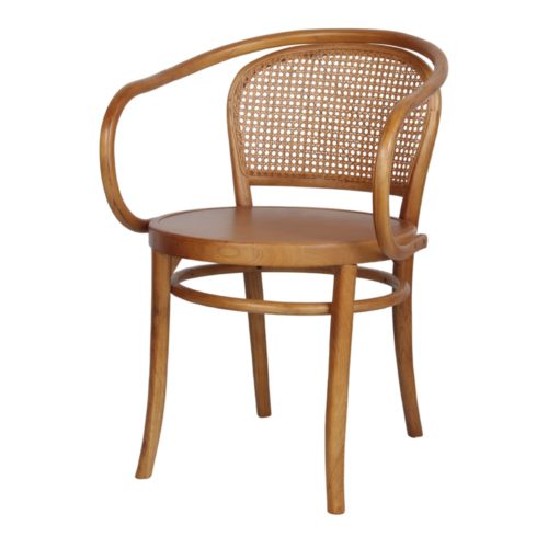 DESMOND WOODEN CHAIR Bistro style, with natural rattan. Find it on MisterWils. More than 4000sqm of showroom and warehouse.1