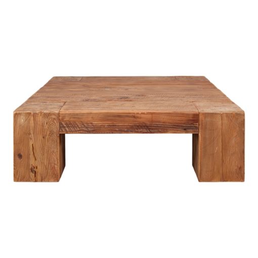 HUDSON Mesa baja cuadrada fabricada en madera de pino reciclado. Encuéntrala en MisterWils. Más de 4000m² de exposición y almacén.