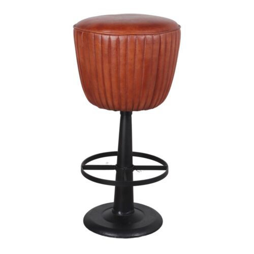 GRANT HIGH STOOL made of steel and leather.1