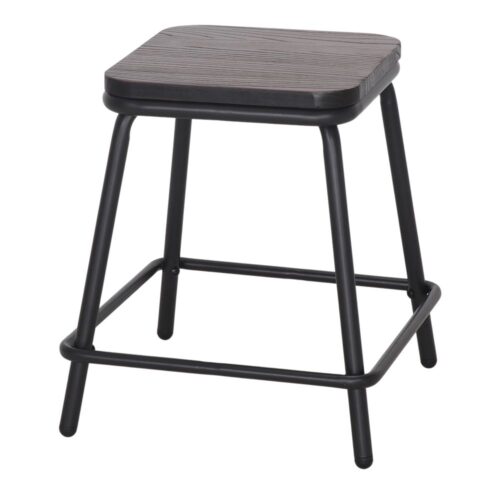 RITUAL METAL AND WOOD LOW STOOL