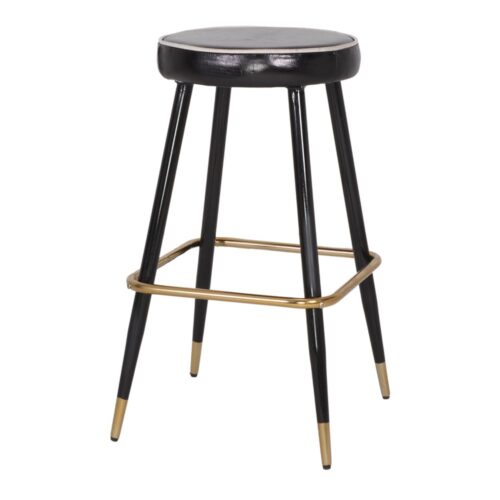 COMETA METAL AND LEATHER HIGH STOOL Vintage style. 1