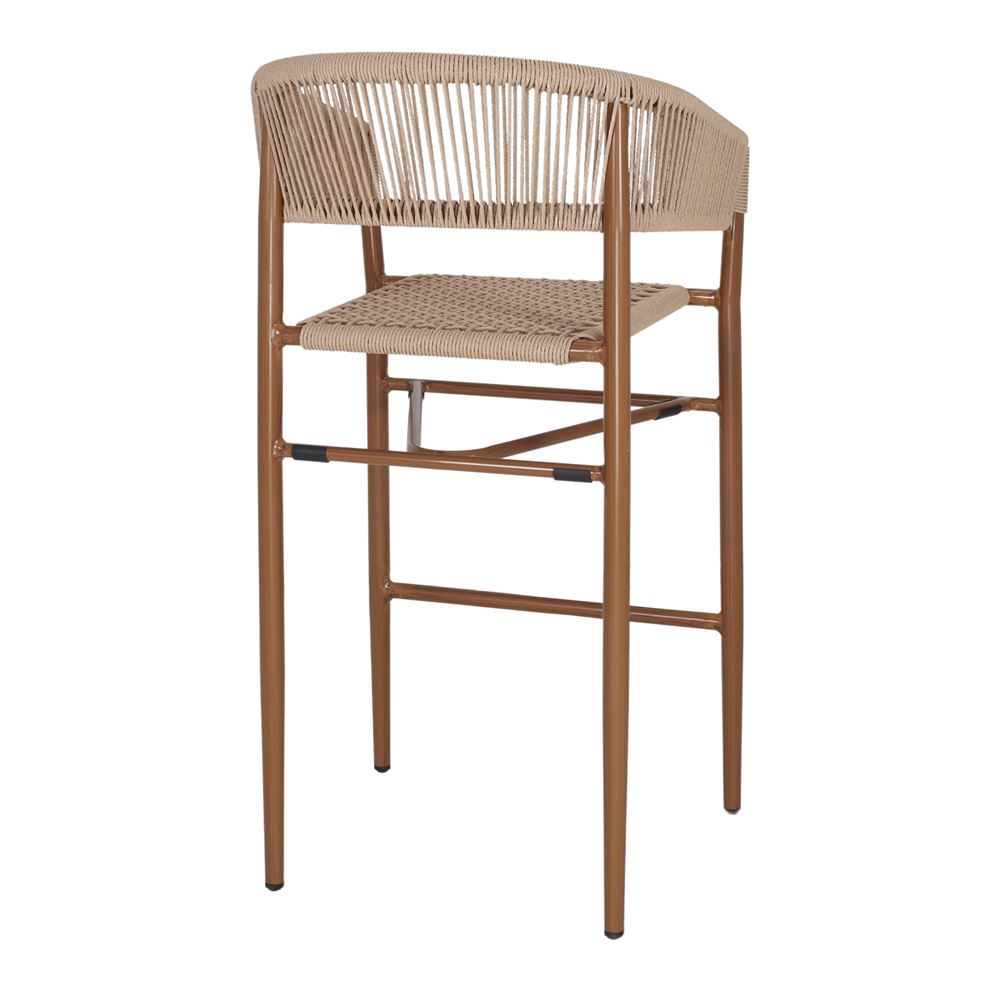 MARTINS METAL AND CORD HIGH STOOL. 4