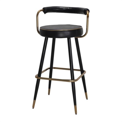 GATIMBER METAL AND LEATHER HIGH STOOL 1
