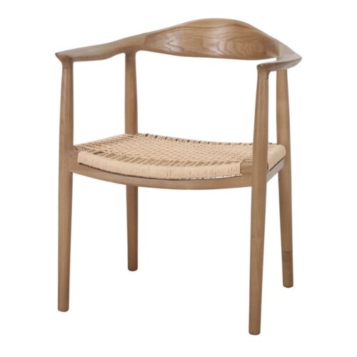 DECASS WOOD AND CORD CHAIR. 1