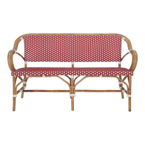 ISONA RATTAN BENCH. red 1