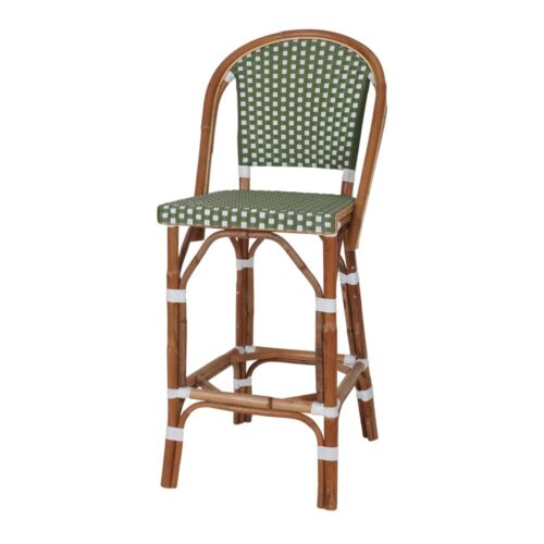 ABEYA RATTAN HIGH STOOL, Bistrot style. green 1