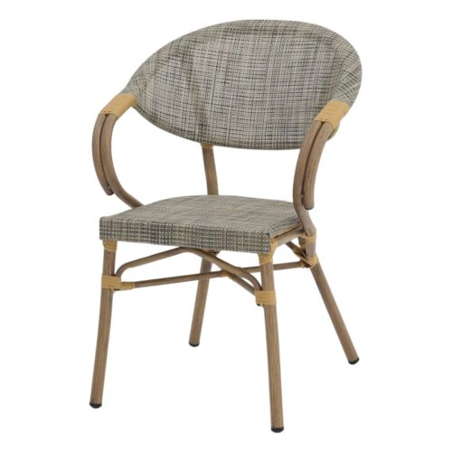 ANTIBES OUTDOOR CHAIR made of aluminium imitating bamboo.