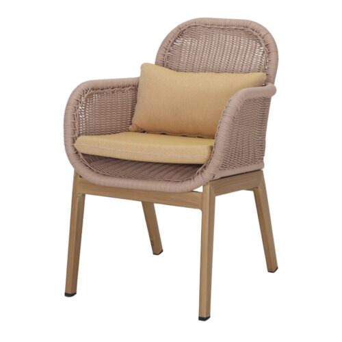 ZAYNA OUTDOOR CHAIR Mediterranean style. Chair with aluminum frame imitation wood and synthetic rattan seat. 3