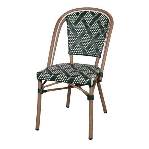 TODAY OUTDOOR CHAIR made of aluminium imitating rattan. Find it on MisterWils. More than 4000m² of showroom and warehouse. 3/4