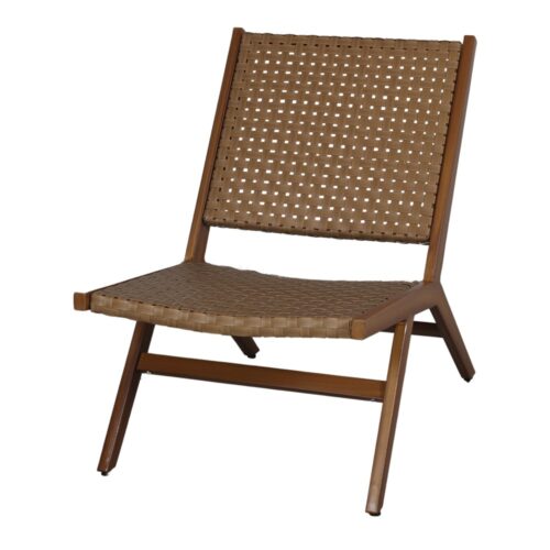 VEGA LOUNGE CHAIR made of aluminium imitating wood and synthetic rattan. Find it on MisterWils. More than 4000m2 of showroom and warehouse. 3/4