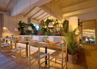 living room with furniture and plants Hermanos Guadalupe