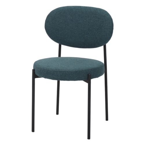 cavaleto chair blue petroleum blue 3/4 view