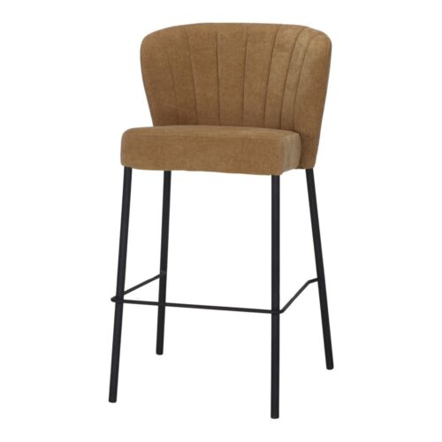 EDGAR UPHOLSTERED HIGH STOOL curry 1