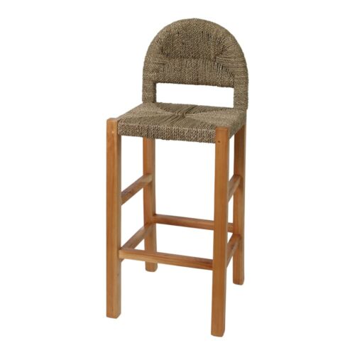 SULEMANI WOOD AND MARINE FIBER HIGH STOOL. 1