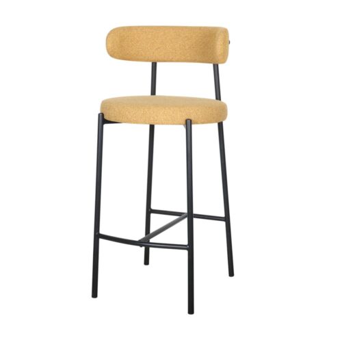 ABBOR UPHOLSTERED HIGH STOOL mustard1