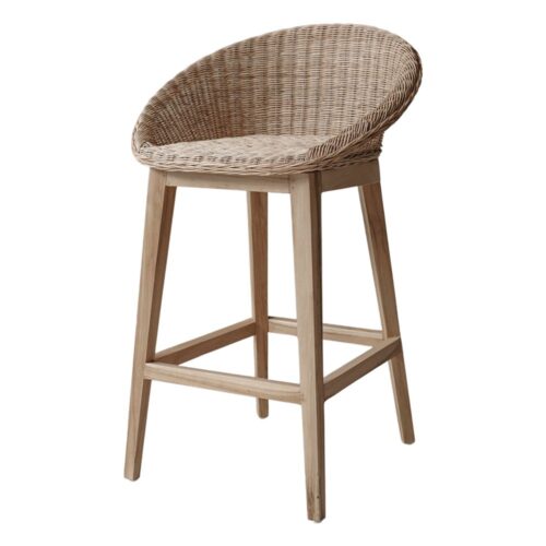 ARDEN WOOD AND SYNTHETIC FIBER HIGH STOOL