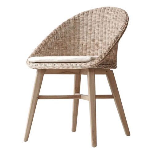 DEMPO WOOD AND SYNTHETIC RATTAN CHAIR