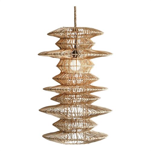 FLOWER RATTAN LAMPSHADE Mediterranean style.