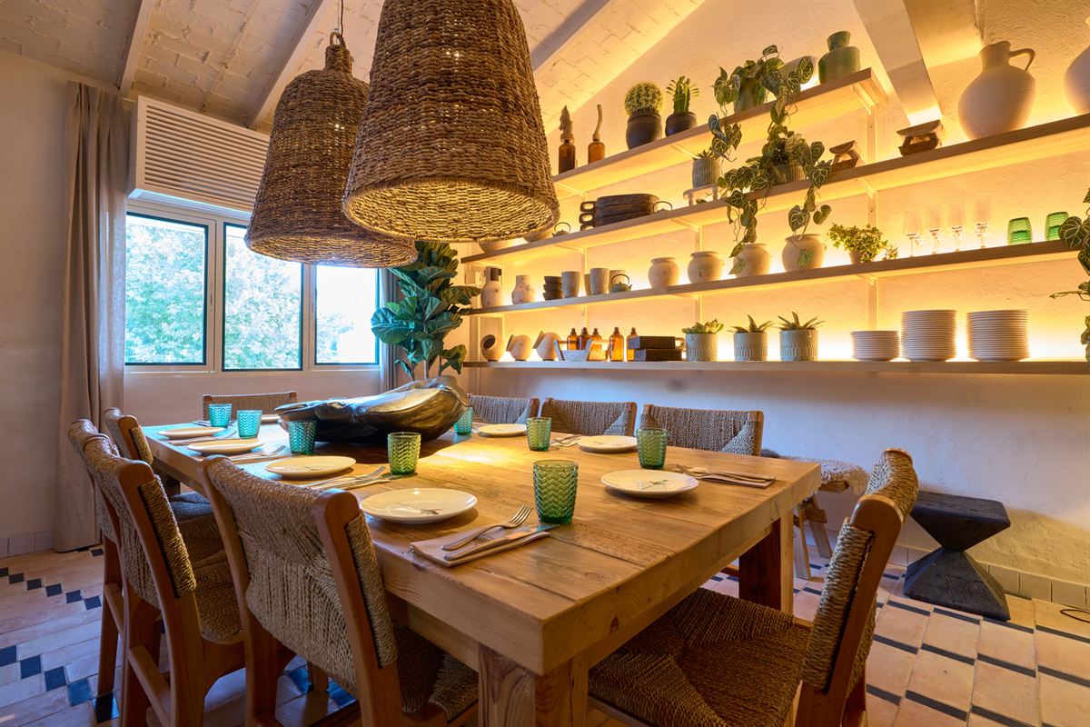 Natural furniture in Hermanos Guadalupe restaurant